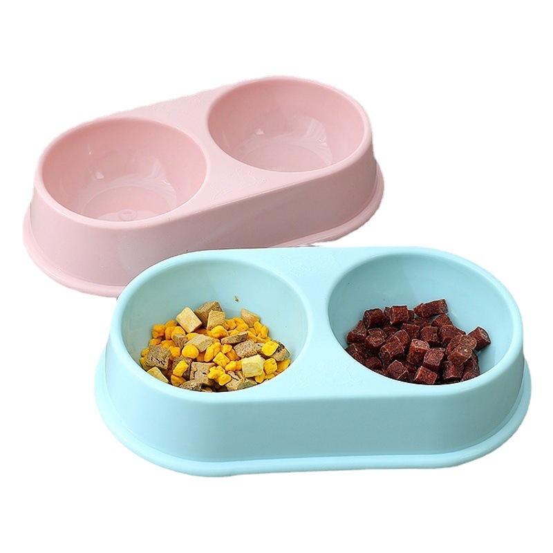 Macaron doble tazón de plástico grande al por mayor para perros tazón de agua tazón para mascotas tazón para perros utensilios para gatos artículos para mascotas