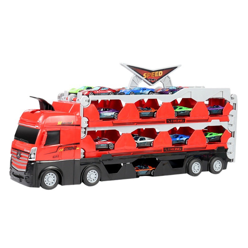 Aleación educativa gran deformación pista de almacenamiento plegable catapulta camión ingeniería estacionamiento juguetes para niños al por mayor