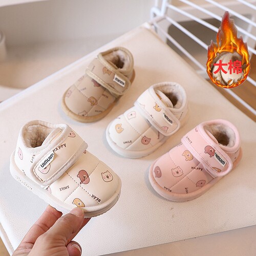 Children's snow boots, baby toddler shoes, cartoon winter cotton shoes, boy's warm baby shoes, girl's cotton boots