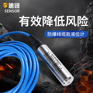 Mining Explosion-Proof Immersion Type Liquid Level Transmitter Fire Water Tank Reservoir Sewage Rs485 Water Level Sensor