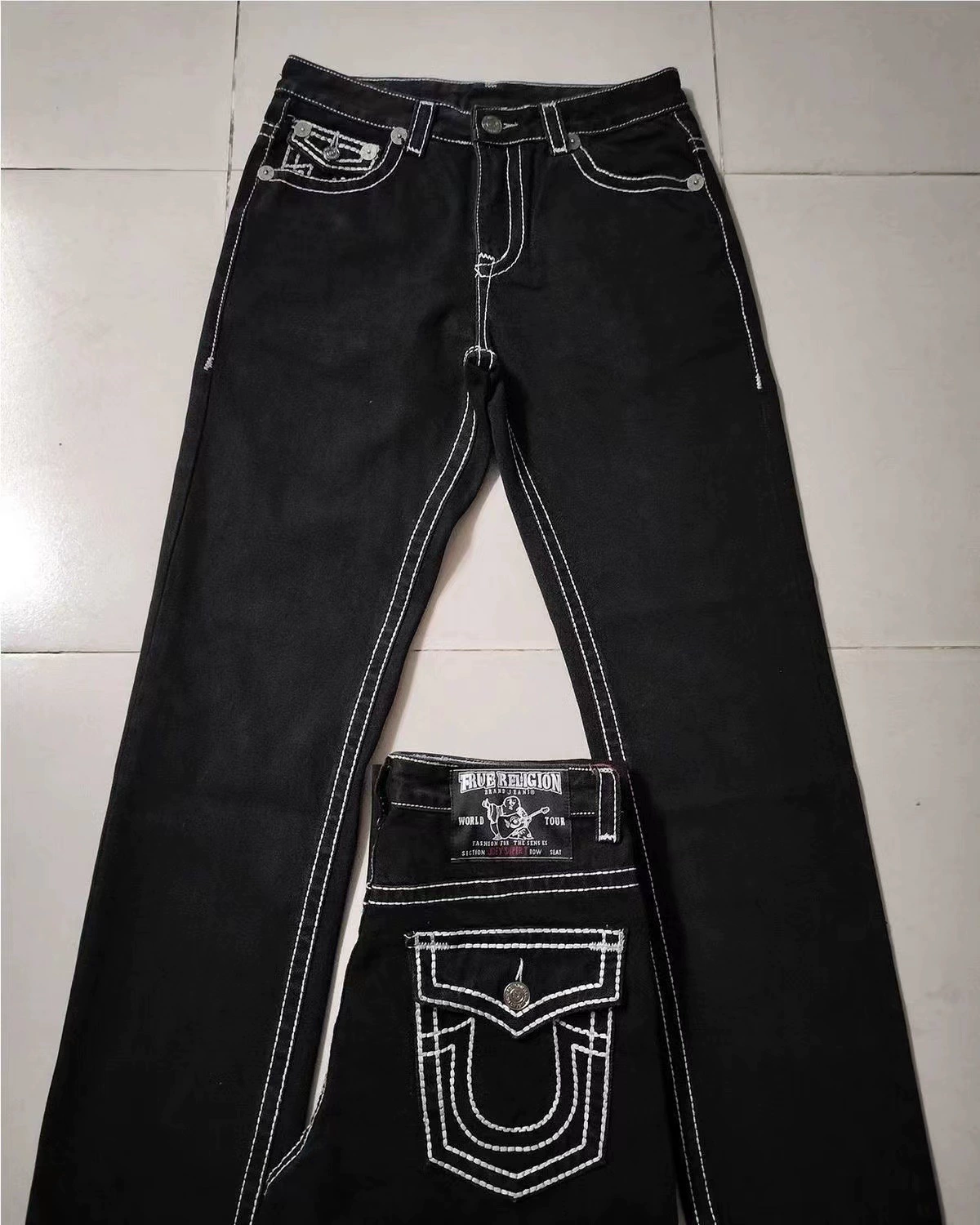 Джинсы True Religion Super T, низкая посадка, клёш bootcut, Y2K 90‑е, синие