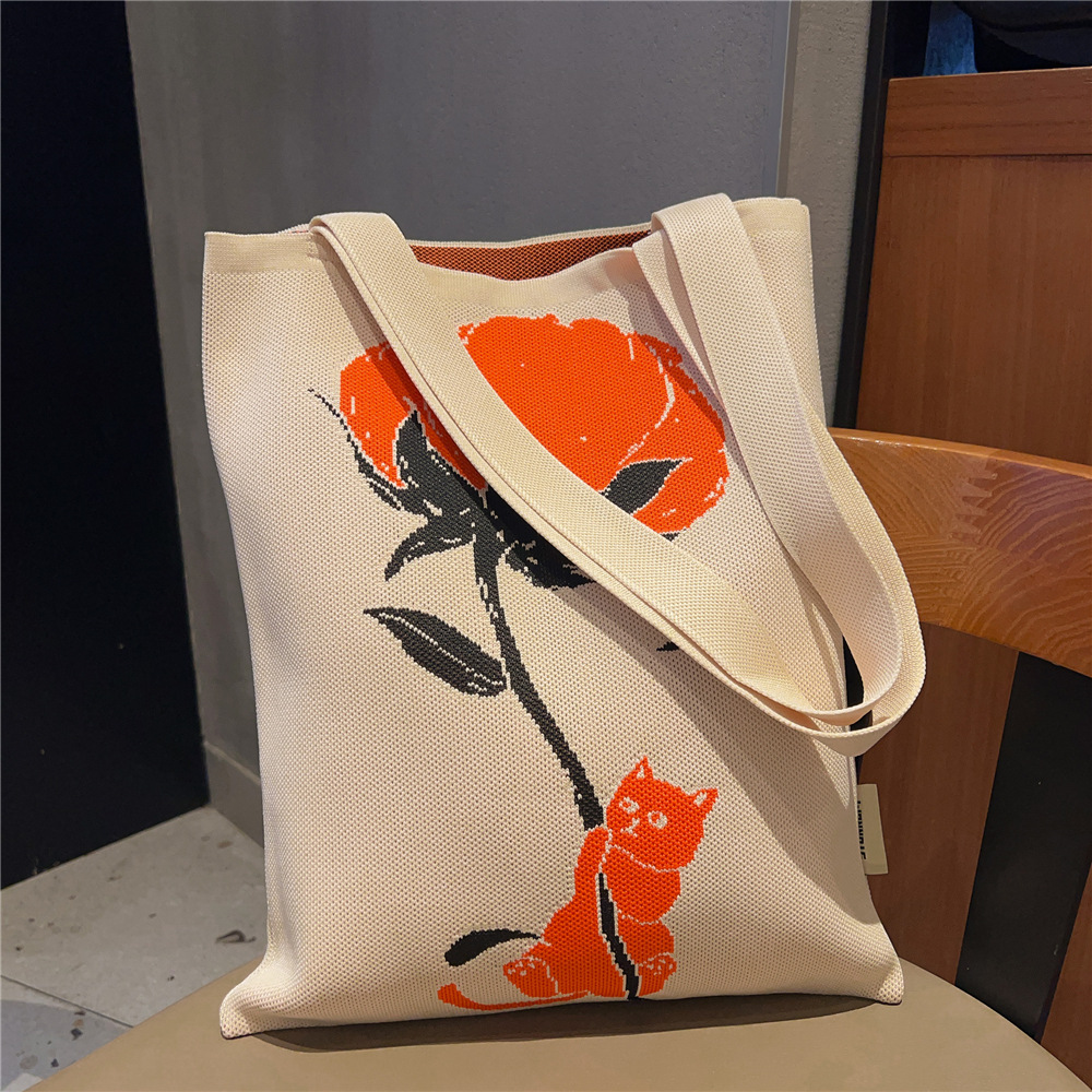 Mujeres Medio Tejer Animal Flor Lindo Abierto Bolsas De Hombro display picture 10