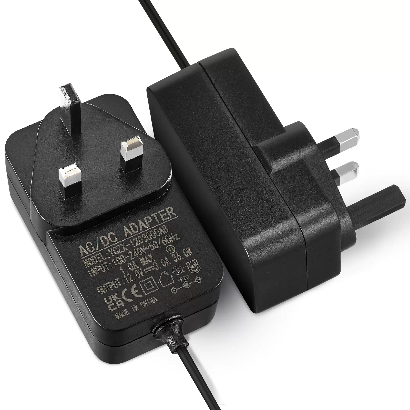 12v3a电源适配器英规UKCA认证监控led灯带电源5v3a电源适配器英标