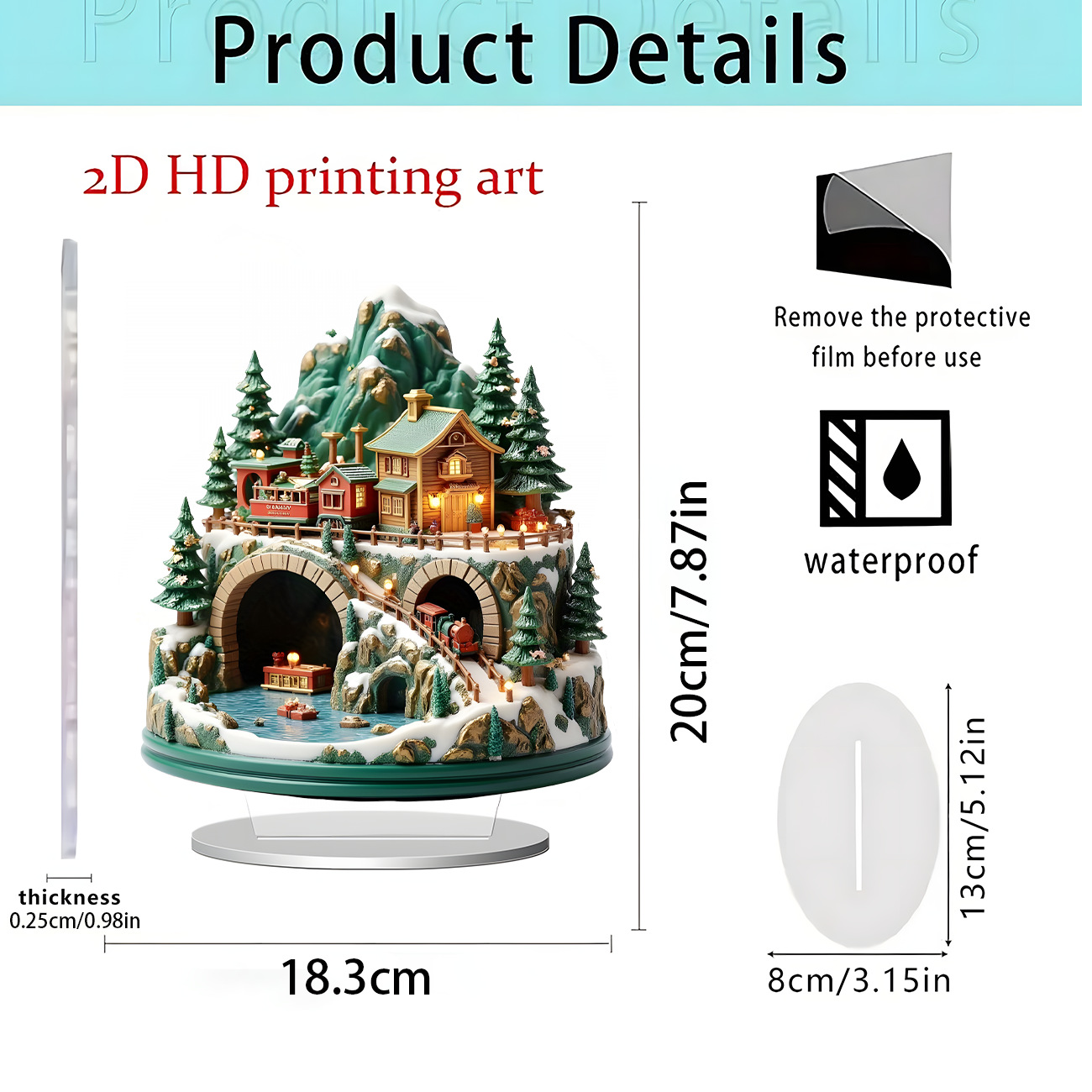 Nuevos productos transfronterizos Navidad decoración de la serie de regalos festivos para el hogar decoración de escritorio artesanía acrílica 2D decoración