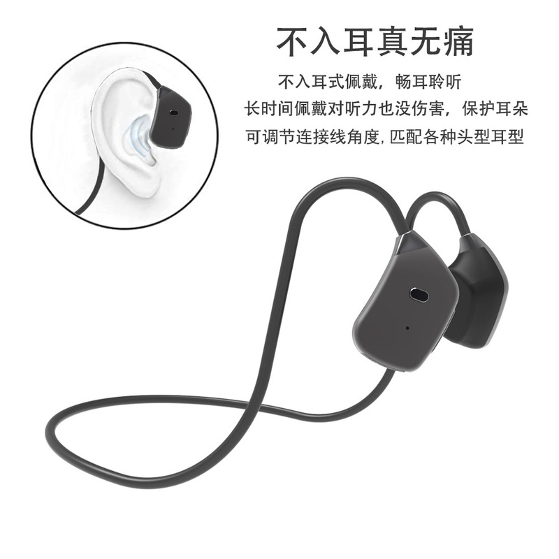 New bone conduction concept non-in-ear wireless sports Bluetooth headset running ear-mounted with memory factory Source