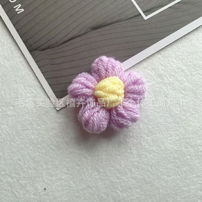 送料無料手作りかぎ針編みパフフラワーウールの花 DIY ヘアピンジュエリーアクセサリーコサージュバッグ衣類アクセサリーフラワー|undefined