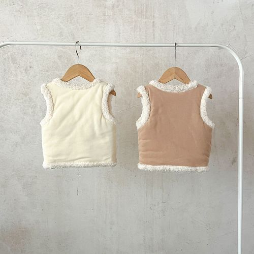 ins韩版男女婴童宝宝夹棉加厚毛毛保暖马甲新生儿冬款百搭外套潮