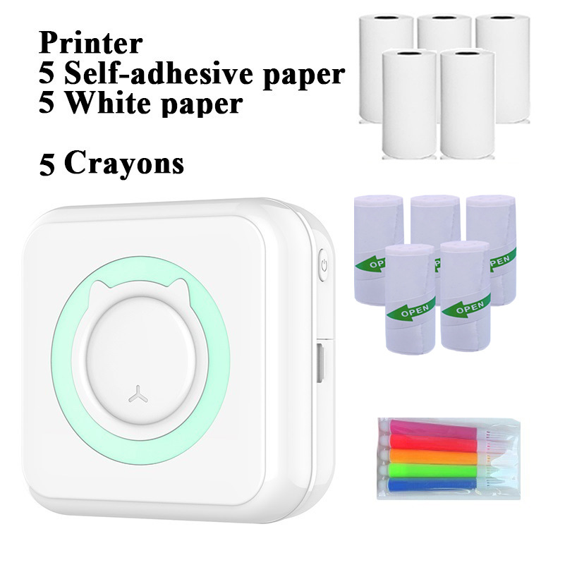 Impresora portátil Bluetooth conexión térmica sin tinta estudiante pregunta equivocada bolsillo mini impresora de etiquetas adhesivas