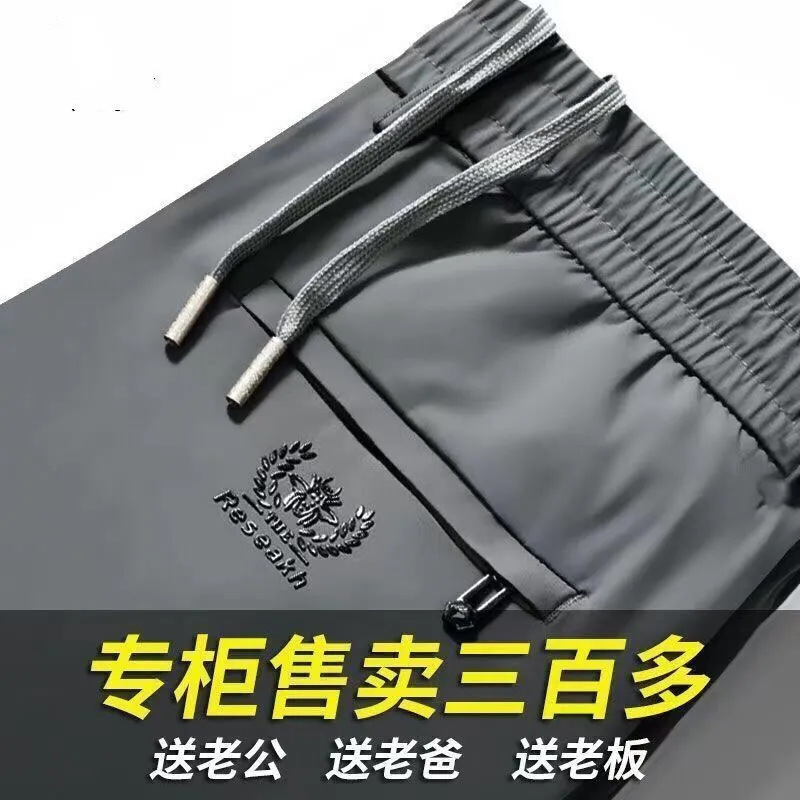 Summer Business Casual Ice Silk Pants Men's Sports All-match Pants Straight-leg Loose Men's Pants Daily Clothing Explosions