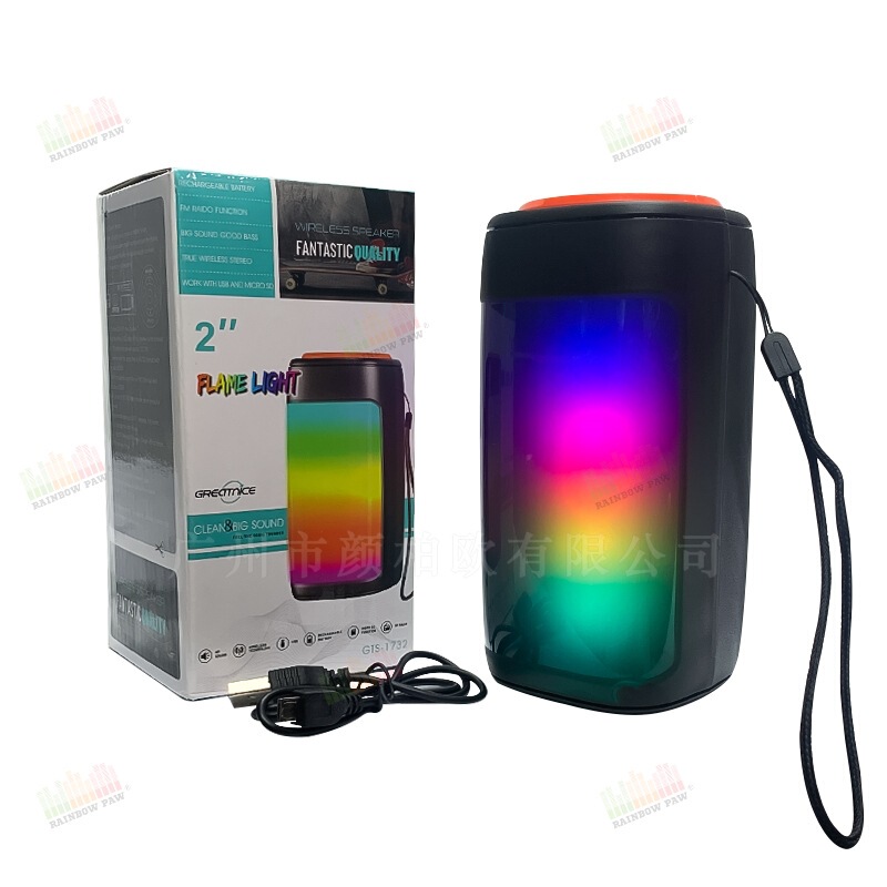 Factory wholesale GTS series GTS-1732 outdoor portable 2-inch RGB colorful light Bluetooth speaker Factory wholesale GTS series GTS-1732 outdoor portable 2-inch RGB colorful light Bluetooth speaker