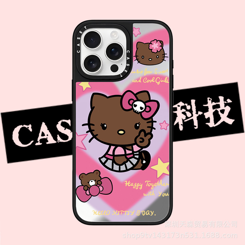 CASET联名夏威夷KT猫用苹果iPhone16ProMax手机壳15Pro潮牌14镜面|undefined