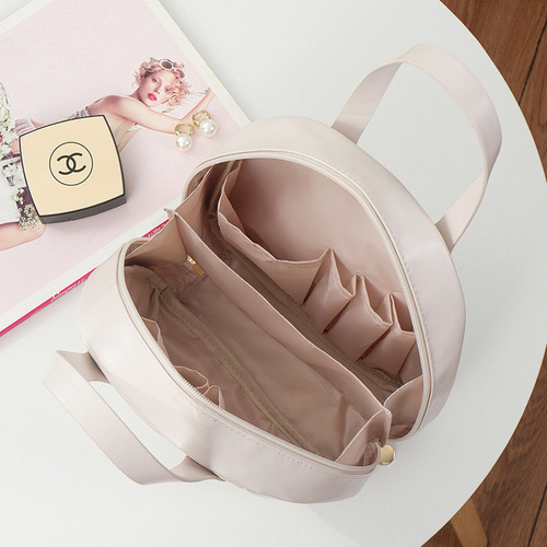 Large Capacity Washing Brush Makeup Bag Shell Bag Women's Handbag Portable Makeup Brush Storage Bag PU Leather Casual Bag