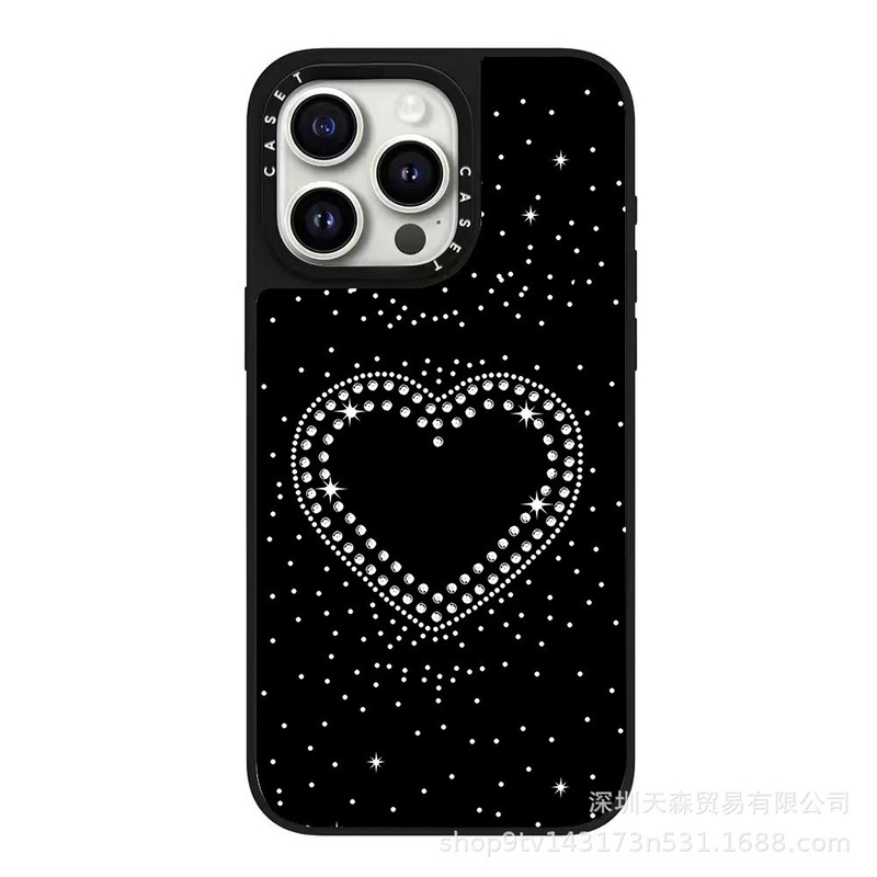 CASET 共同ブランドのピンクのストライプ Apple iPhone16ProMax 携帯電話ケース 15pro トレンディなブランド 13 ミラーに適しています|undefined