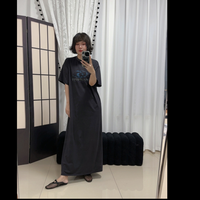 61059 # 【Vintage Paris】Cai Wenjing's Celebrity-Inspired Black Women's Dress with a Stylish Vibe