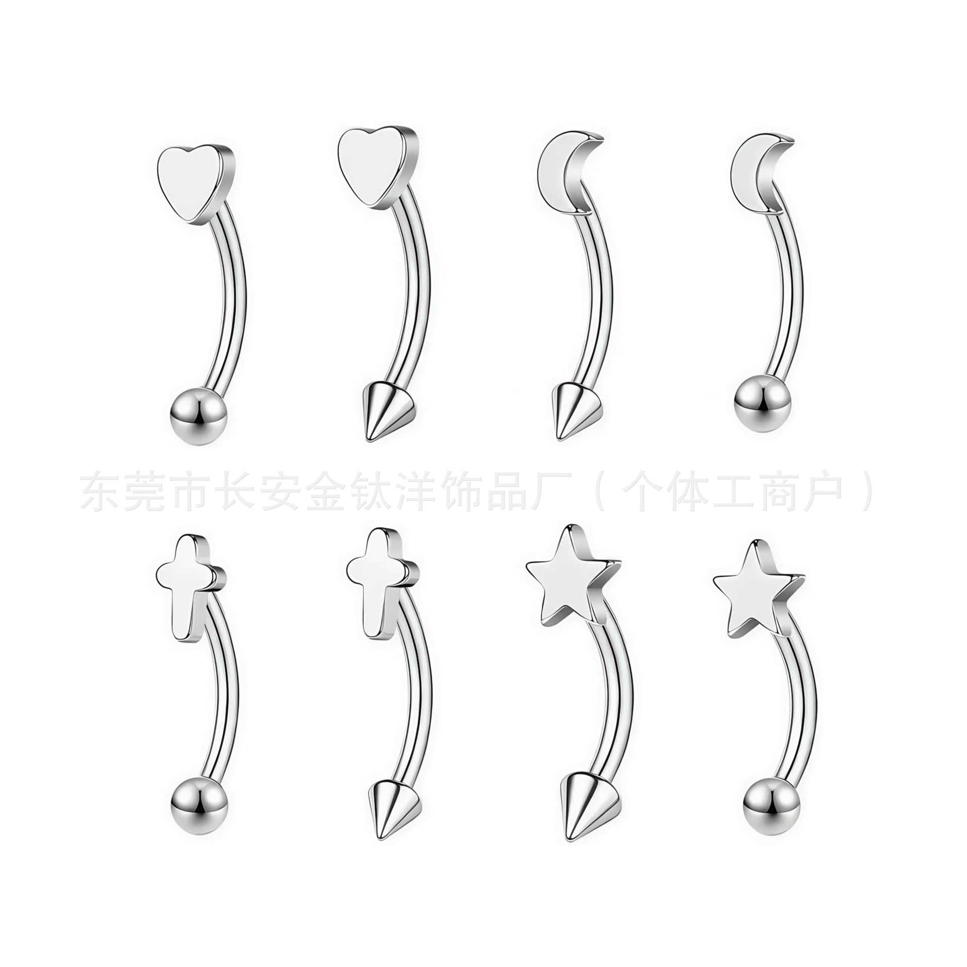 Pointed titanium steel lip stud product view