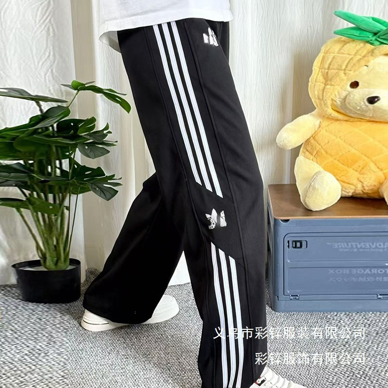 1617 Trefoil Three-Stripe Unisex New Couple Casual Embroidered Loose Sweatpants Wholesale