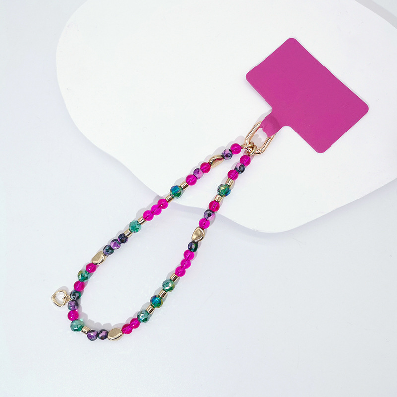 Eenvoudige Stijl Geometrisch Patroon CCB Kristallen Kralen Glazen Kralen Mobiele Telefoon Lanyard display picture 2