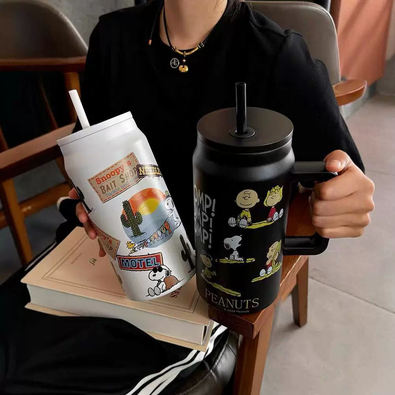 Snoopy Thermos Cup, Large Capacity 2026, Large-Capacity Straw Water Cup, Stainless Steel Student Thermos Cup, High Aesthetic Value Snoopy Thermos Cup, Large Capacity 2026, Large-Capacity Straw Water Cup, Stainless Steel Student Thermos Cup, High Aesthetic Value