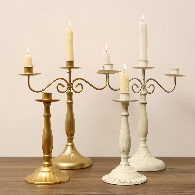 Iron Three-Head and Five-Head Candlestick Home Decoration Restaurant Atmosphere Ornaments Crafts Desktop Candlestick Decoration