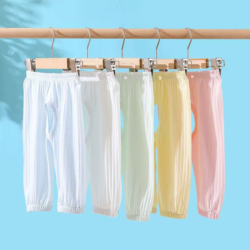 Летние тонкие брюки с открытой промежностью для малышей, детские брюки с открытой промежностью, летние длинные брюки с открытой промежностью.