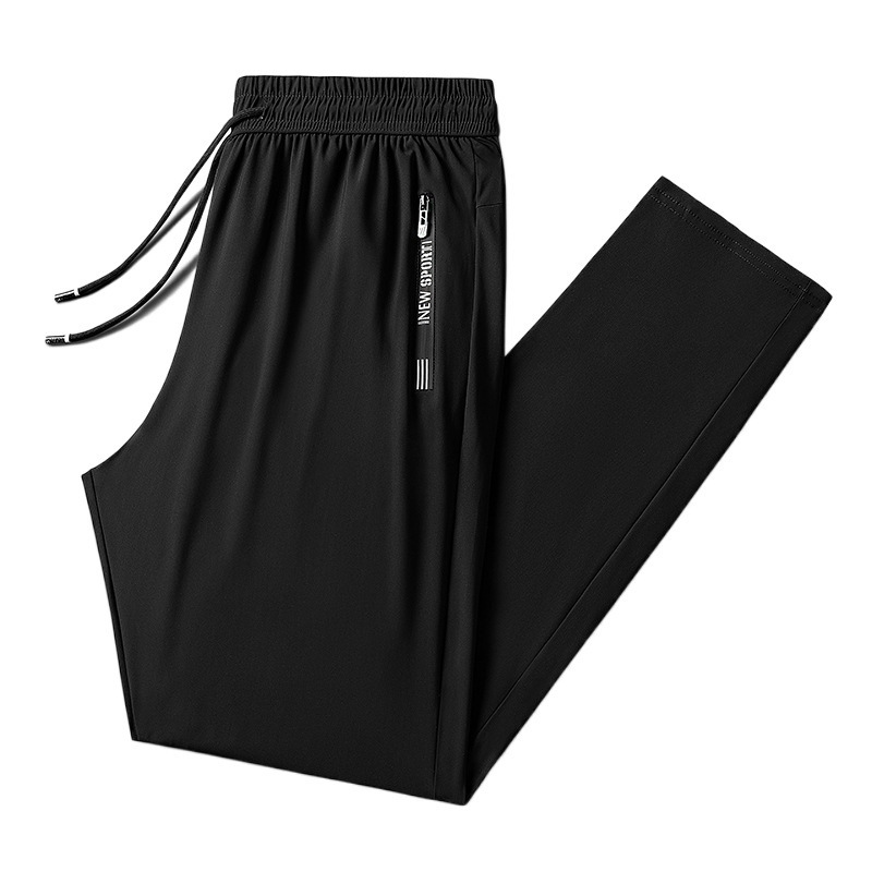 Aumentar el tamaño delgado aire acondicionado de secado rápido hombre gordo de verano pantalones deportivos de tamaño grande para hombres pantalones casuales de seda de hielo para hombres