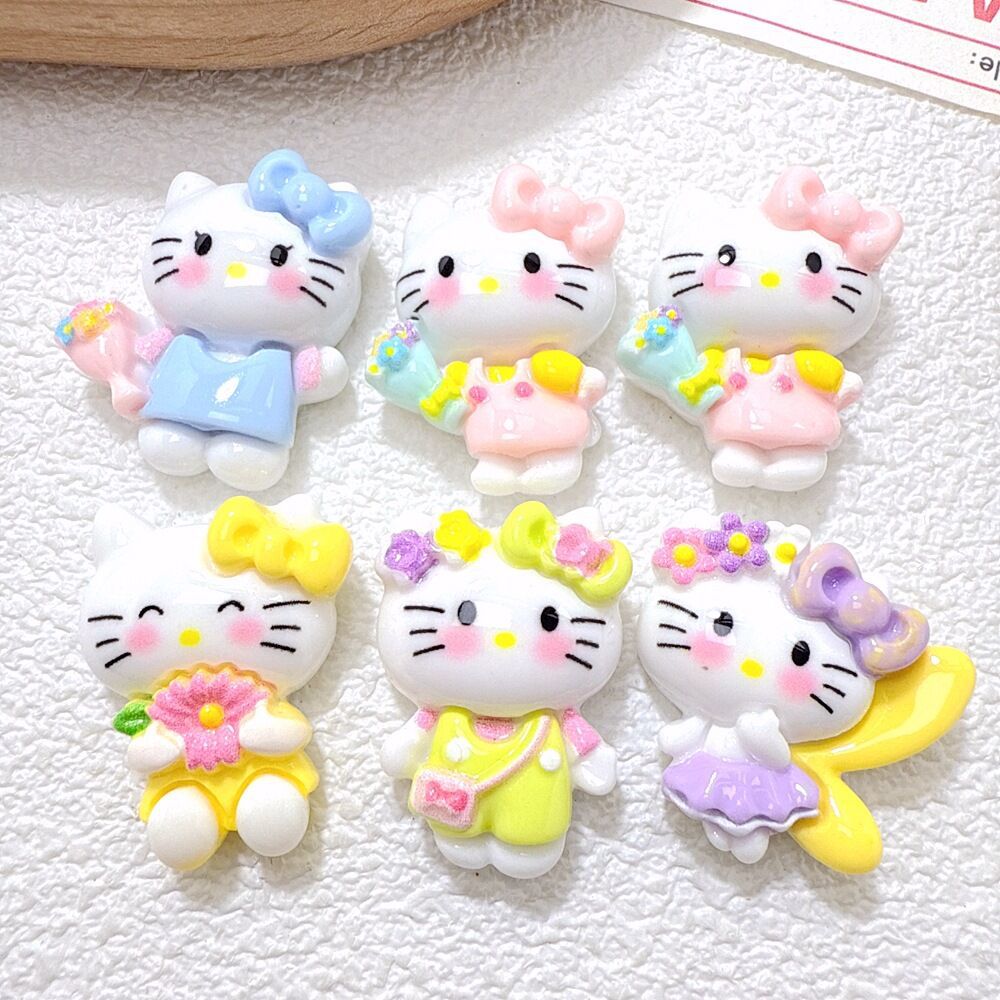 卡通亮面花环KTdiy树脂配件饰品手工制发夹手机壳电动车水杯贴片