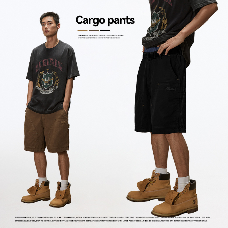 Big Sale Non-Refundable and Non-Exchangeable American Double-Knee Fermented Washable Cargo Shorts Loose Straight Casual Pants Trendy Brand Men and Women