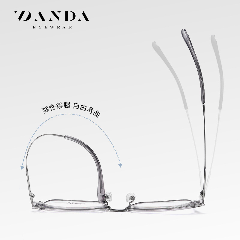 Nuevo marco de gafas de cejas de titanio puro F51108 moda hombres y mujeres con el mismo modelo espejo plano pequeño libro rojo marco de gafas retro