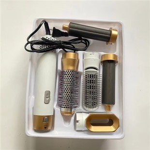 Cross-border new hot comb five-in-one hot hair comb automatic ironing coil straightening plate hair suction stick wet and dry