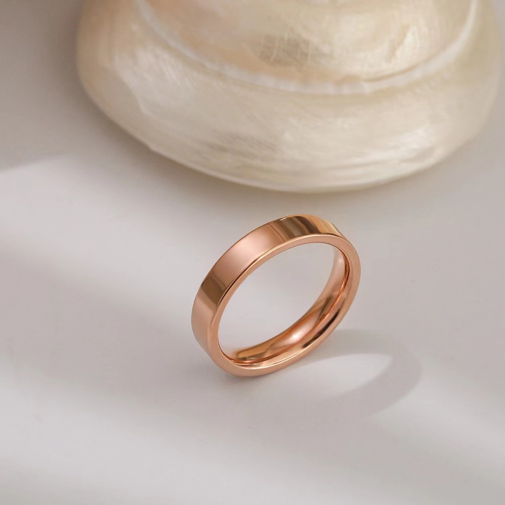 Casual Simple Style Circle Titanium Steel Plating Rings display picture 4