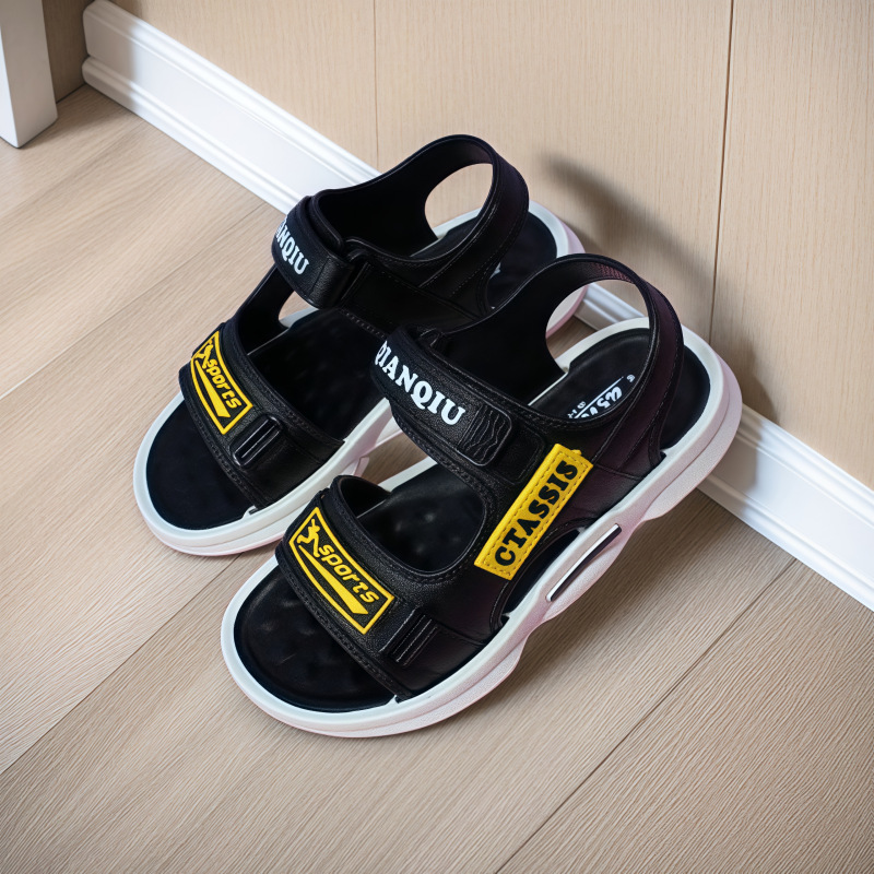 흰색 배경 + 노란색 라벨 [남아 샌들]