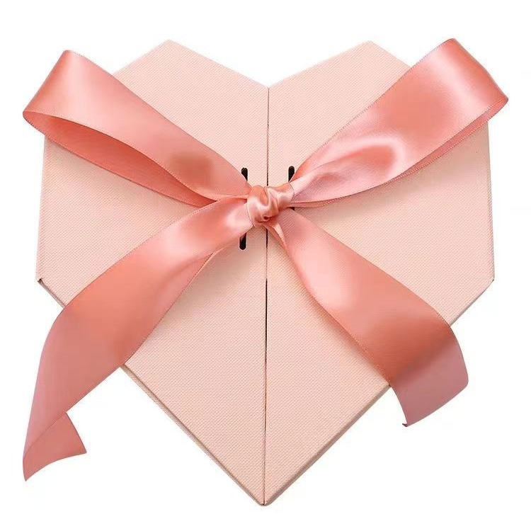 Caja de regalo en forma de corazón, día de San Valentín, caja vacía de amor rosa, regalo de perfume de lápiz labial para su novia