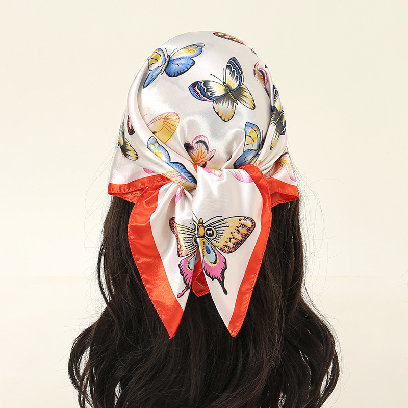 Silk Scarf Classification Women's Simple Style Classic Style Butterfly Satin Silk Scarf