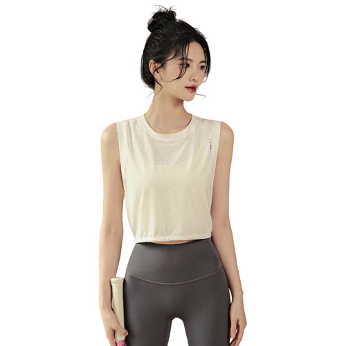Yoga attire women's summer thin breathable loose sports tank top running training high-end temperament fitness clothes