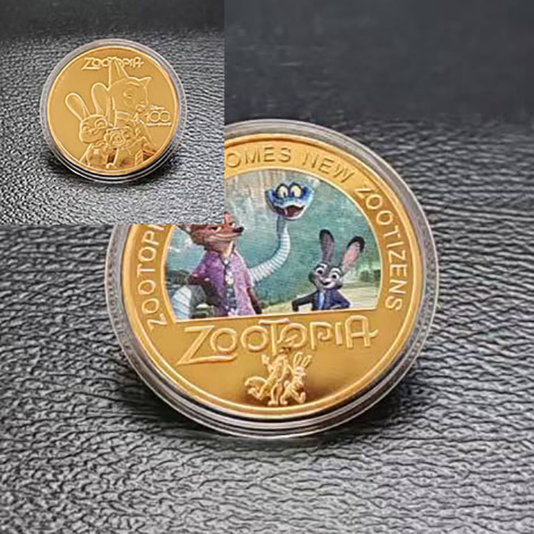 Medalla de zoo loco metal artesanía monedas de oro de color monedas de juguete recuerdo recuerdo de la colección de zoo