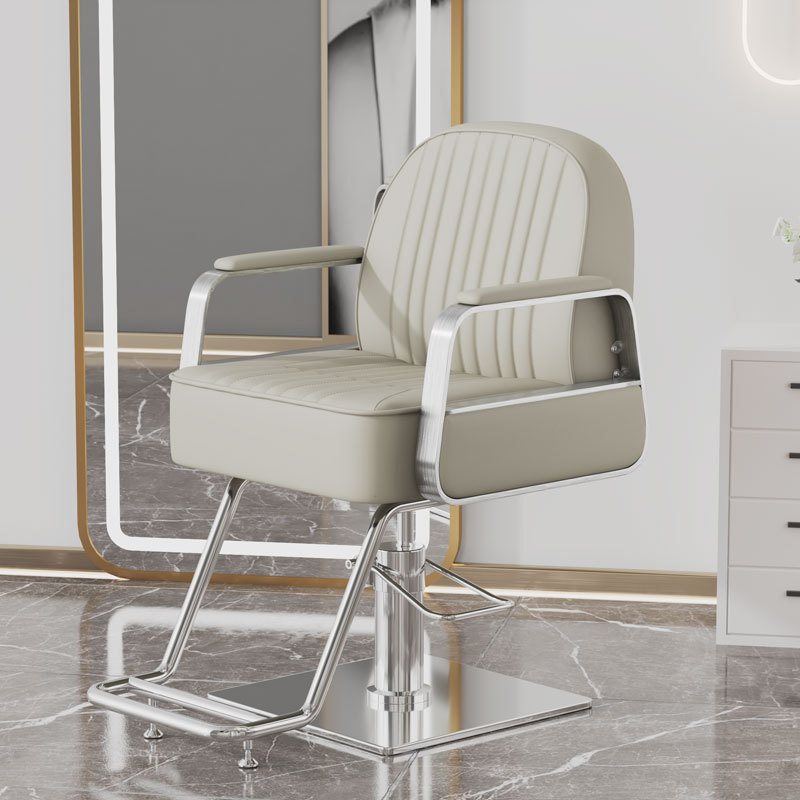 라이트 그레이 가죽 [스테인리스 사각 플레이트 + 원형 튜브 페달]