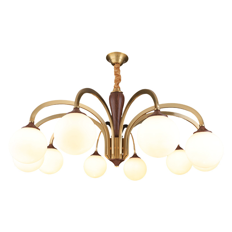 Lámpara de la sala de estar retro retro americana color nuez estilo medieval dormitorio comedor estilo francés atmósfera luz de frijoles mágicos 397L