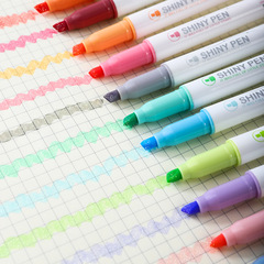 Protective Eye Flashing Fluorescent Pen Set Flash Color Highlighter Student Journal Marking Pen Highlighting Journal Pen Wholesale