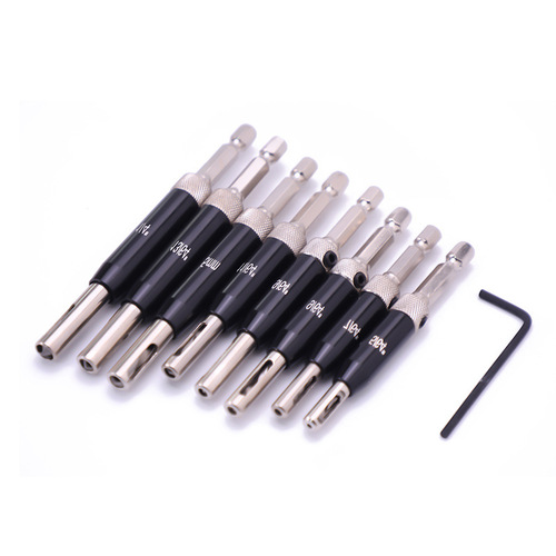 Cross-border new door and window hinge hinge hole opener woodworking drill bit set positioning special-shaped drilling black hinge drill