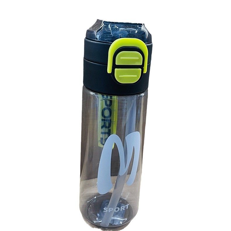 Nueva taza de agua de gran capacidad simple taza de mano coreana doble taza de agua potable portátil taza de plástico deportivo