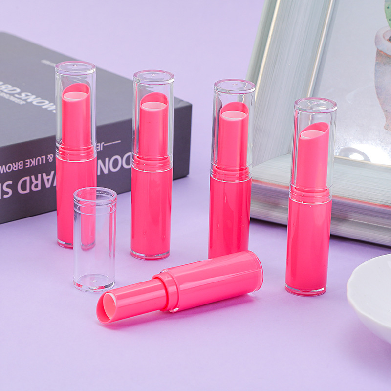 厂家直售透明圆形口红管空管 韩式唇膏管可印logo化妆品包材批发