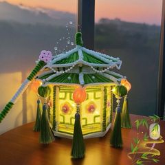 中秋节手提灯笼发光扭扭棒儿童手工diy材料包蝴蝶花灯古风小宫灯