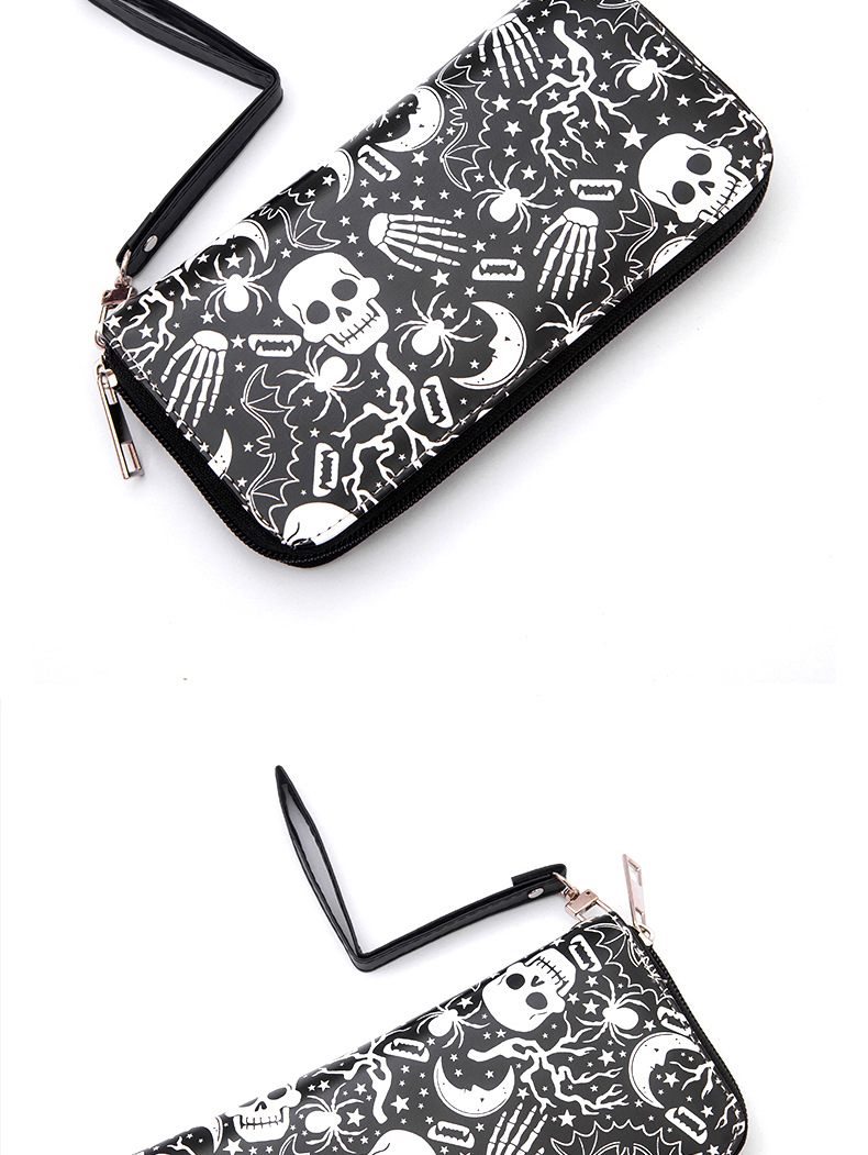 Unisex Skull Pu Leather Zipper Wallets display picture 2