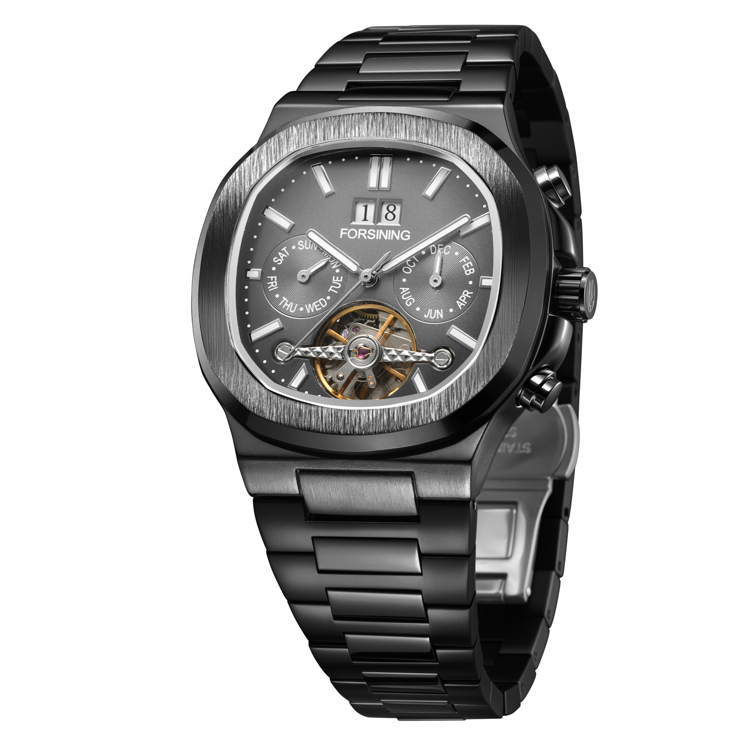 New Forsining European And American Style Men's Fashion Casual Hollow Flywheel Automatic Mechanical Watch_voghion.com