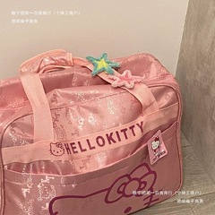 大学生收纳夏可爱健身包运动单肩包大容量粉色儿童包包女包