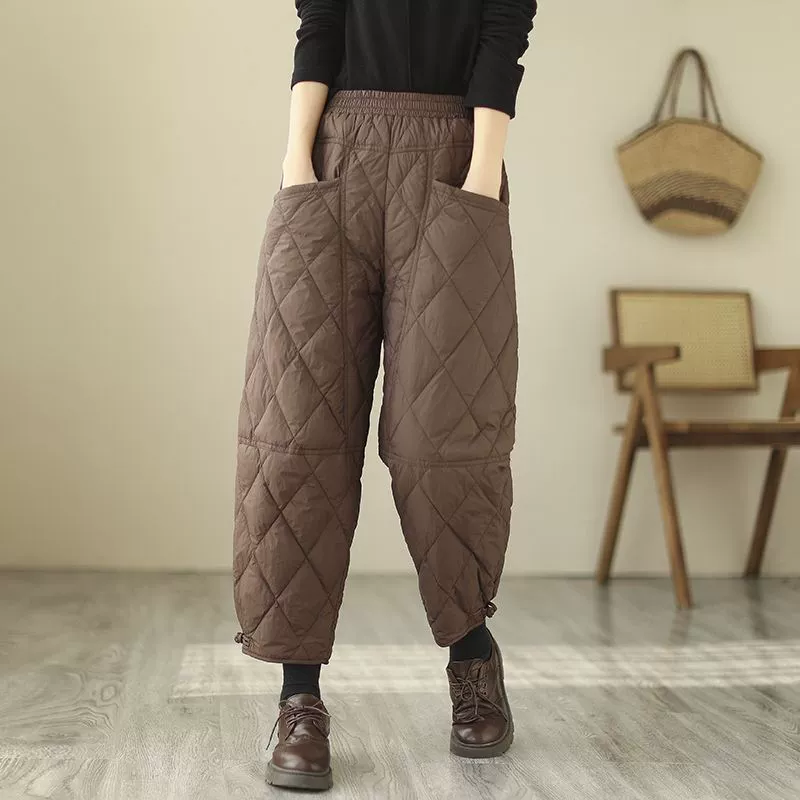 Light and thin winter keep warm trousers for leisure