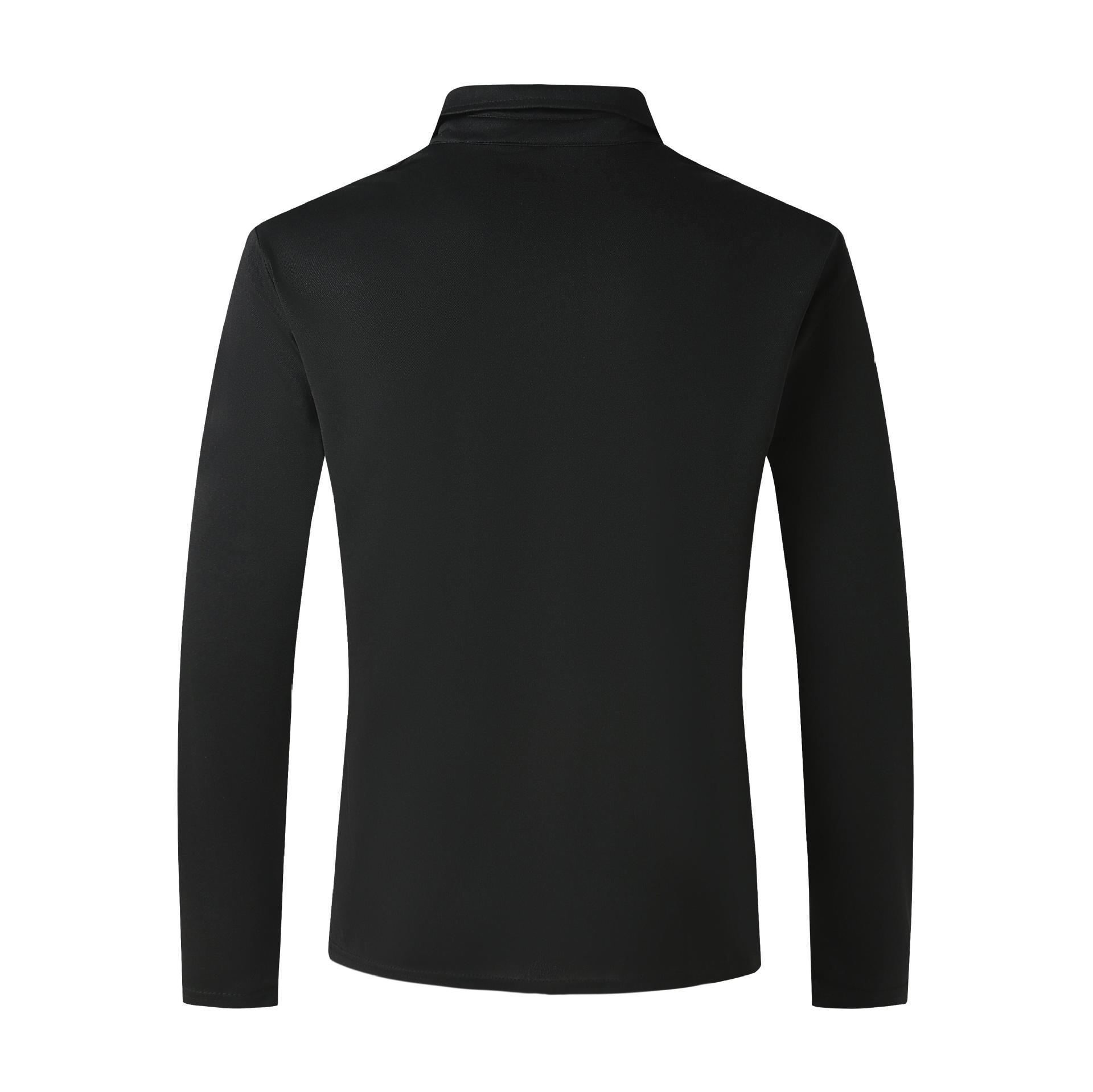 Polo sportivo da uomo con collo a zip per stile autunnale_voghion.com