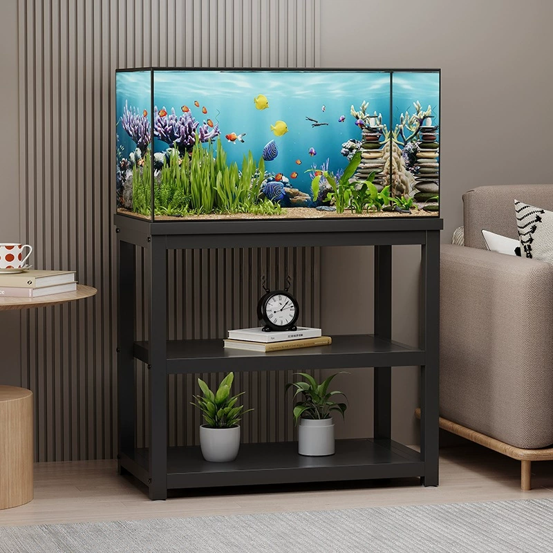 鱼缸架子放置柜小米水族箱底座钢木置物架承重多层鱼缸柜
