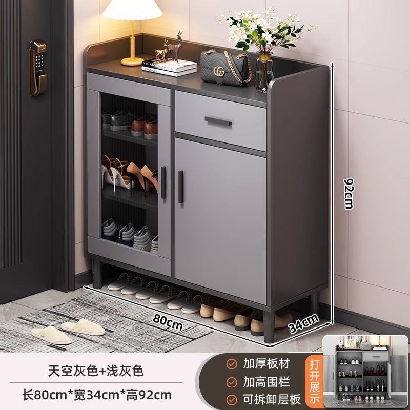 Armario de zapatos doméstico puerta interior nuevo tipo 2025 explosión pequeño armario de almacenamiento económico de gran capacidad estante de zapatos de pasillo