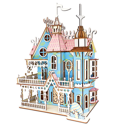 Girls handmade princess castle toy puzzle ornaments dream villa educational assembly model toys